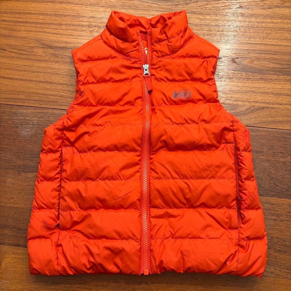REI Kids Orange Puffer Vest Size Small